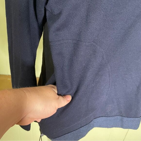Comfy USA Bubble Hem Lagenlook Art to Wear Avant Garde Sweatshirt Top Navy S - Picture 4 of 8